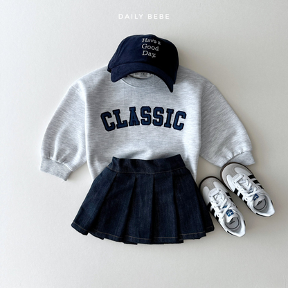 Denim Pleats Skirt