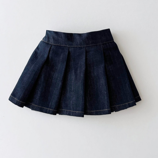 Denim Pleats Skirt